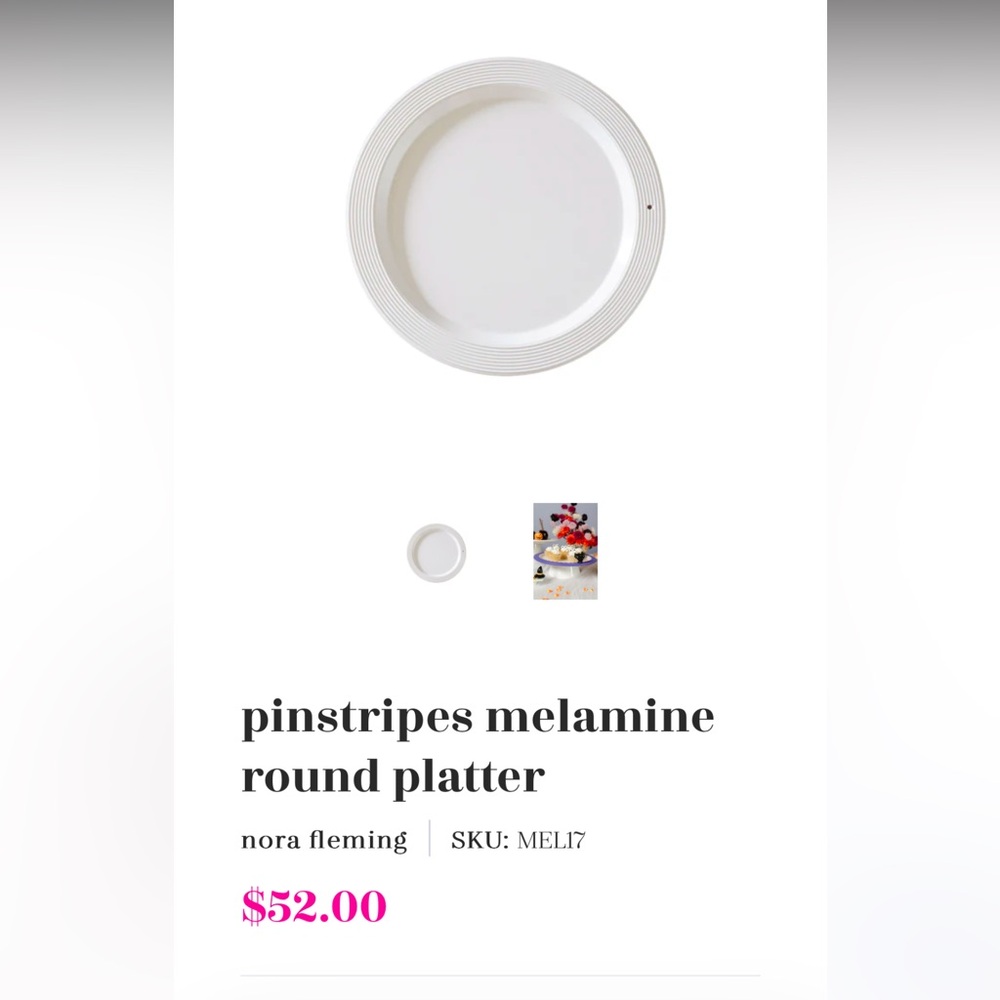 Nora Fleming Pinstripes round platter